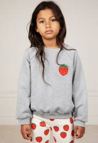 Свитшот Mini Rodini Strawberry grey melange - Свитшот Mini Rodini Strawberry grey melange