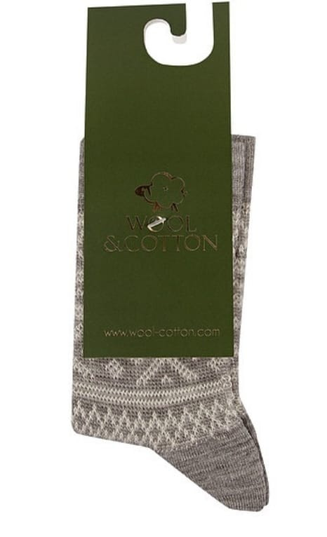 Носки термо утепленные Wool&Cotton серые снежинки